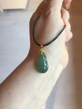 Load image into Gallery viewer, 100% Natural type A dark green/black/gary Jadeite Jade belssed melon pendant PC124-5
