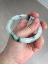 Load image into Gallery viewer, 56.5mm Certificated sunny green/dark green/white jadeite jade bangle BK120-8240
