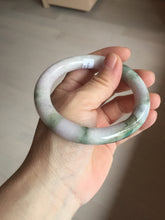Load image into Gallery viewer, 58.5mm Certified Type A 100% Natural light green/sunny green/brown/black/purple(Rocky Mountain Dusk) chubby round cut Jadeite bangle PD87-1090
