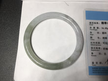 Load image into Gallery viewer, 55mm Certified Type A 100% Natural green white slim round cut Jadeite Jade bangle Y169-3693
