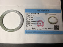 Load image into Gallery viewer, 55mm Certified Type A 100% Natural green white slim round cut Jadeite Jade bangle Y169-3693
