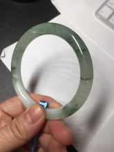 Load image into Gallery viewer, 54.5mm Certified type A 100% Natural light green round cut Jadeite bangle BM81-0421
