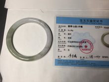 Load image into Gallery viewer, 55mm Certified Type A 100% Natural green white slim round cut Jadeite Jade bangle Y169-3693
