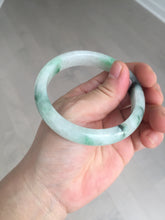 Load image into Gallery viewer, 56.5mm Certificated sunny green/dark green/white jadeite jade bangle BK120-8240
