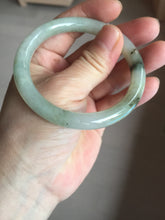 Load image into Gallery viewer, 54.2mm Certified type A 100% Natural light green yellow brown floating seaweed round cut Jadeite bangle E88-6622
