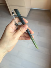Load image into Gallery viewer, 15cm 100% Natural light green black gray blue Xiu Jade Serpentine hairpin AW33
