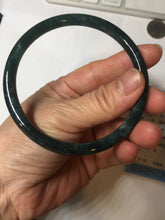 Load image into Gallery viewer, 63mm Certified Type A 100% Natural deep sea dark green/blue/black slim round cut Guatemala Jadeite bangle PC49-2048
