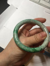 Load image into Gallery viewer, 58.2mm certified Type A 100% Natural sunny green round cut Jadeite Jade bangle BS87-9880
