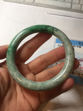 Load image into Gallery viewer, 58.2mm certified Type A 100% Natural sunny green round cut Jadeite Jade bangle BS87-9880
