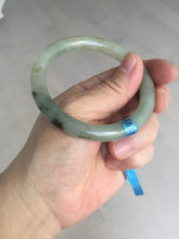 Load image into Gallery viewer, 54mm certified 100% natural type A icy watery light green/black round cut jadeite jade bangle BK9-6621
