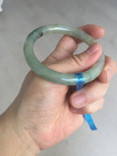 Load image into Gallery viewer, 54mm certified 100% natural type A icy watery light green/black round cut jadeite jade bangle BK9-6621
