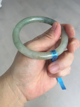 Load image into Gallery viewer, 54mm certified 100% natural type A icy watery light green/black round cut jadeite jade bangle BK9-6621
