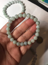 Load image into Gallery viewer, 100% natural type A green/white jadeite jade beads bracelet group BK54
