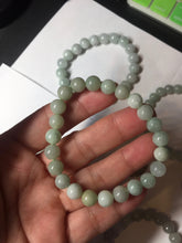 Load image into Gallery viewer, 100% natural type A green/white jadeite jade beads bracelet group BK54
