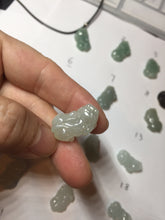 Load image into Gallery viewer, 100% natural type A icy watery jadeite jade green/white 3D PiXiu(貔貅) pendant necklace F160
