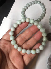 Load image into Gallery viewer, 100% natural type A green/white jadeite jade beads bracelet group BK54
