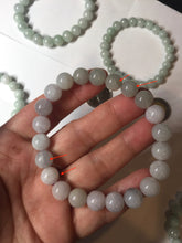 Load image into Gallery viewer, 100% natural type A green/white jadeite jade beads bracelet group BK54
