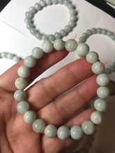 Load image into Gallery viewer, 100% natural type A green/white jadeite jade beads bracelet group BK54
