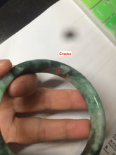 Load image into Gallery viewer, 60.1mm Certified Type A 100% Natural green/dark green Jadeite Jade bangle AS68-1658
