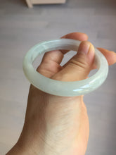 Load image into Gallery viewer, 55.4mm certified 100% natural type A icy watery white light green jadeite jade bangle AH101-0551
