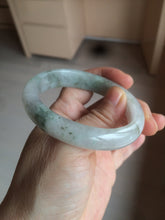 Load image into Gallery viewer, 51.5mm certified 100% natural Type A light green/white oval jadeite jade bangle AZ124-2782
