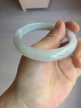 Load image into Gallery viewer, 55.4mm certified 100% natural type A icy watery white light green jadeite jade bangle AH101-0551
