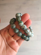 Load image into Gallery viewer, 11.5mm 100% natural type A green/white jadeite jade beads bracelet group BK55
