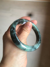 Load image into Gallery viewer, 55.5mm Certified Type A 100% Natural dark green/blue/black Jadeite Jade bangle AZ48-9770
