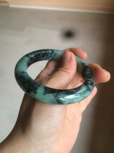 Load image into Gallery viewer, 55.5mm Certified Type A 100% Natural dark green/blue/black Jadeite Jade bangle AZ48-9770
