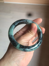 Load image into Gallery viewer, 55.5mm Certified Type A 100% Natural dark green/blue/black Jadeite Jade bangle AZ48-9770
