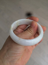 Load image into Gallery viewer, 50mm Certified Type A 100% Natural sunny green/white Jadeite Jade oval bangle BF26-1484
