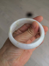 Load image into Gallery viewer, 50mm Certified Type A 100% Natural sunny green/white Jadeite Jade oval bangle BF26-1484
