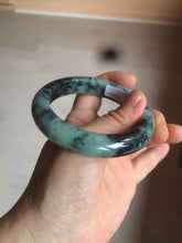 Load image into Gallery viewer, 55.5mm Certified Type A 100% Natural dark green/blue/black Jadeite Jade bangle AZ48-9770
