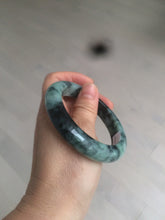 Load image into Gallery viewer, 55.5mm Certified Type A 100% Natural dark green/blue/black Jadeite Jade bangle AZ48-9770
