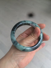 Load image into Gallery viewer, 55.5mm Certified Type A 100% Natural dark green/blue/black Jadeite Jade bangle AZ48-9770
