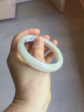 Load image into Gallery viewer, 58.5mm certified 100% natural type A icy watery white light green jadeite jade bangle AH99-0548
