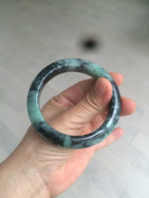 Load image into Gallery viewer, 55.5mm Certified Type A 100% Natural dark green/blue/black Jadeite Jade bangle AZ48-9770
