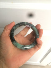 Load image into Gallery viewer, 55.5mm Certified Type A 100% Natural dark green/blue/black Jadeite Jade bangle AZ48-9770
