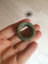 Load image into Gallery viewer, 100% Natural type A craved ancient Chinese characters jadeite jade broad ring AS80
