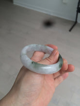 Load image into Gallery viewer, 55mm Certified 100% natural Type A icy watery dark green/white oval jadeite jade bangle AZ123-2781
