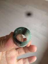 Load image into Gallery viewer, 100% Natural type A craved ancient Chinese characters jadeite jade broad ring AS80
