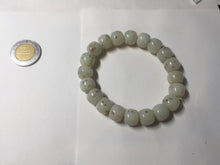 Load image into Gallery viewer, 10x8mm 100% Natural beige white brown vintage style  flying dandelions Osmanthus fragrans cake nephrite Jade bead bracelet HN4

