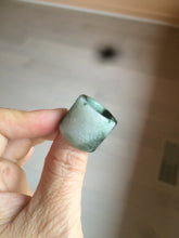 Load image into Gallery viewer, 100% Natural type A craved ancient Chinese characters jadeite jade broad ring AS80
