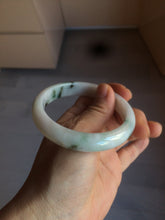 Load image into Gallery viewer, 56.5mm certified type A 100% Natural dark green/white jadeite jade bangle BG75-1837
