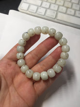 Load image into Gallery viewer, 10x8mm 100% Natural beige white brown vintage style  flying dandelions Osmanthus fragrans cake nephrite Jade bead bracelet HN4
