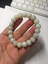 Load image into Gallery viewer, 10x8mm 100% Natural beige white brown vintage style  flying dandelions Osmanthus fragrans cake nephrite Jade bead bracelet HN4
