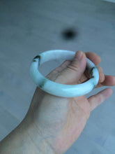 Load image into Gallery viewer, 56.5mm certified type A 100% Natural dark green/white jadeite jade bangle BG75-1837
