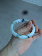 Load image into Gallery viewer, 56.5mm certified type A 100% Natural dark green/white jadeite jade bangle BG75-1837
