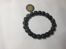 Load image into Gallery viewer, 10x8mm 100% Natural black (青花) vintage style nephrite Jade bead bracelet HN5
