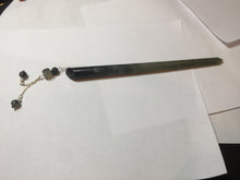 Load image into Gallery viewer, 13.5cm 100% Natural light green black gray Xiu Jade Serpentine hairpin AW31
